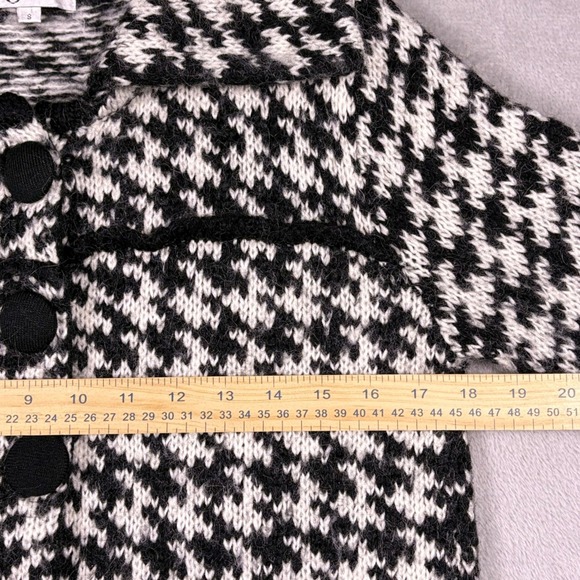Vintage Carducci Black & White Houndstooth Knit Coat Cardigan (S) Mohair Wool - Picture 14 of 16
